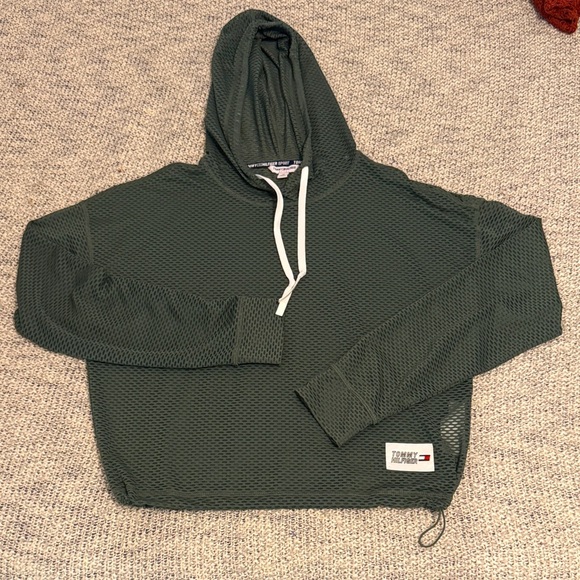 Tommy Hilfiger Tops - Tommy Hilfiger Sport Mesh Hoodie Sage Green – Size M